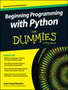 Cover image for Beginning Programming with Python For Dummies